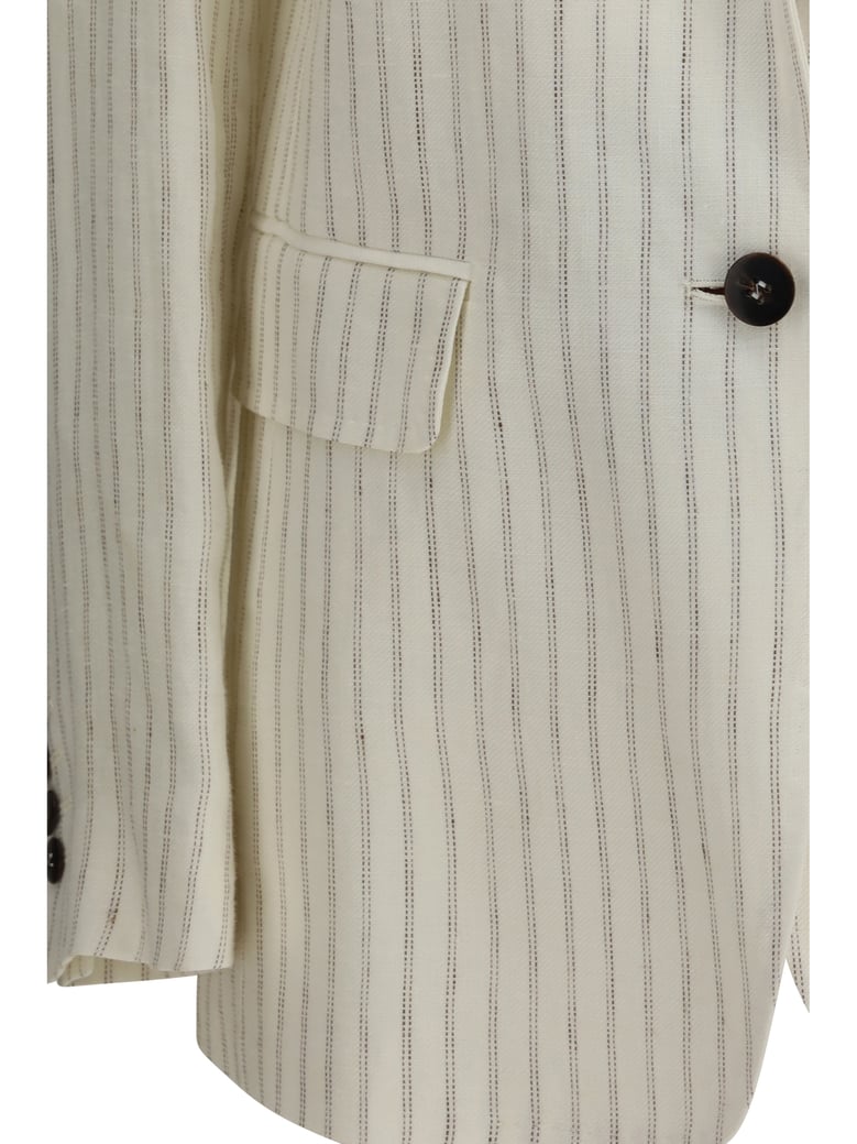 blazer single-breasted pinstriped linen natural by Selfnex
