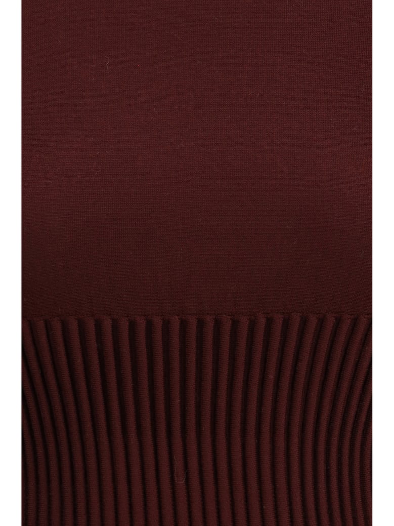 rib wool top burgundy by Selfnex