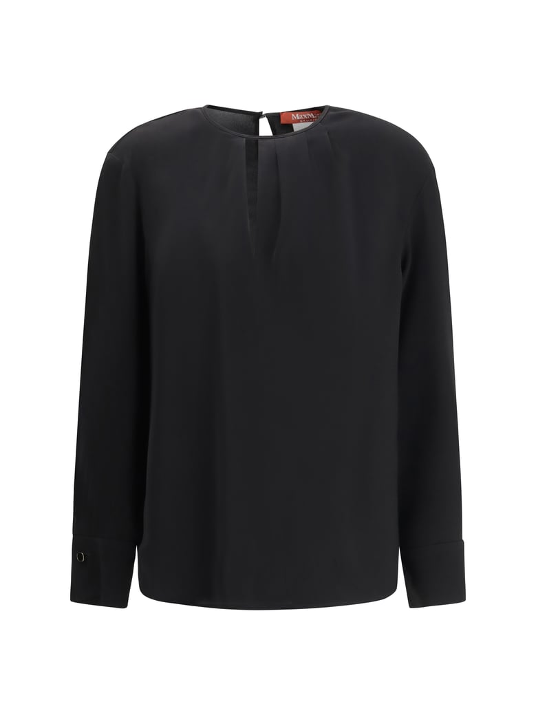 crew-neck blouse black by Selfnex
