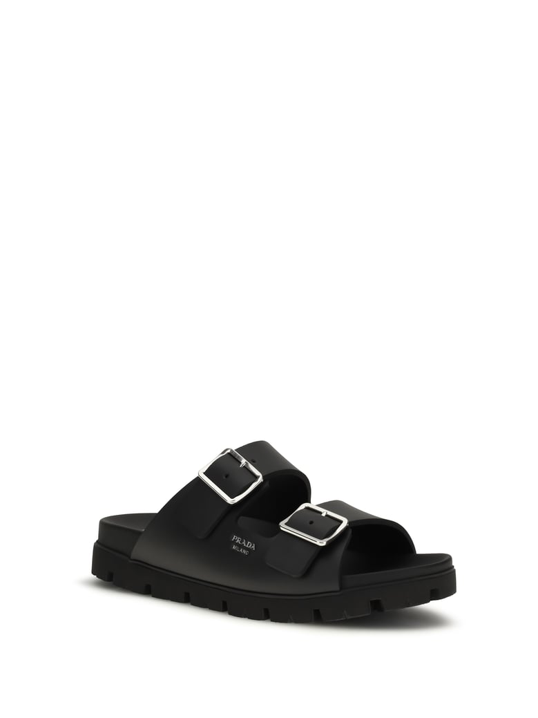leather sandals black by Selfnex