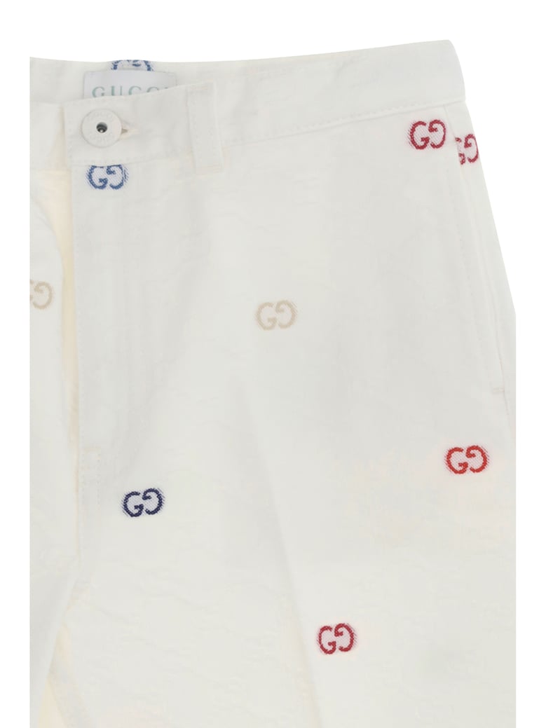 shorts gg cotton denim jacquard white/multicolour by Selfnex
