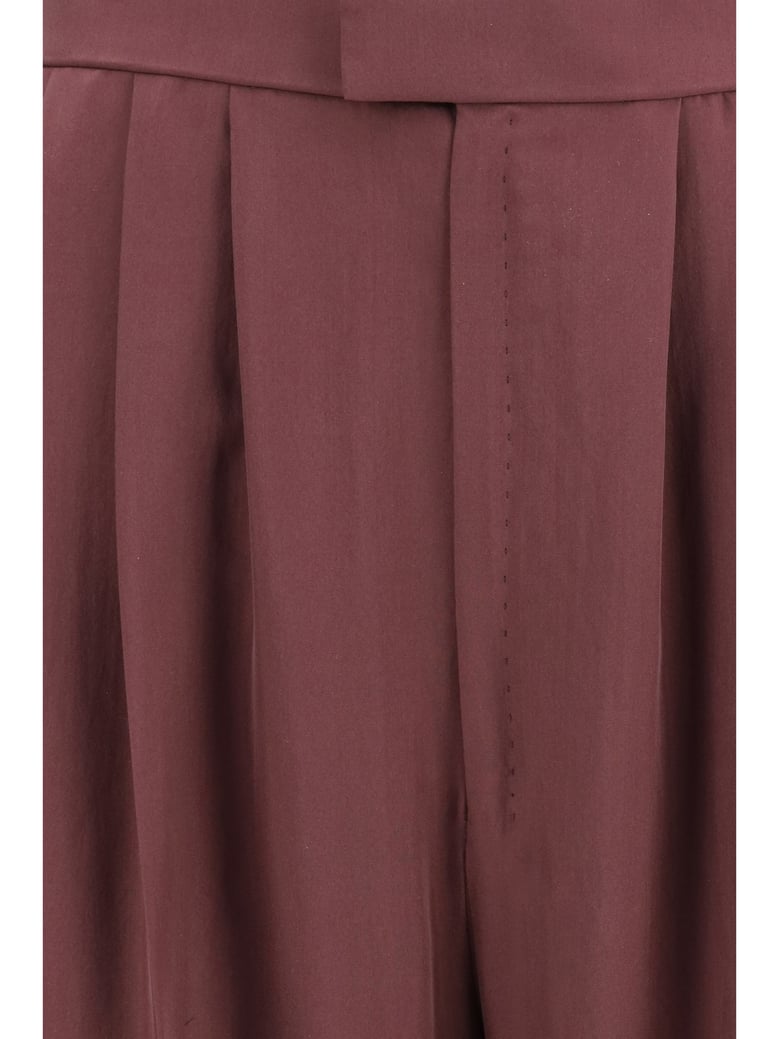 tailored silk trousers aubergine by Selfnex