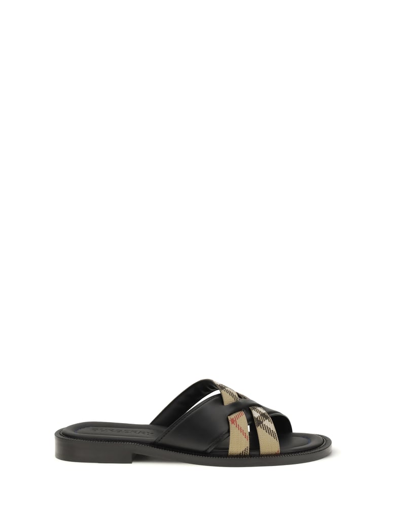 sandals drift leather & check by Selfnex