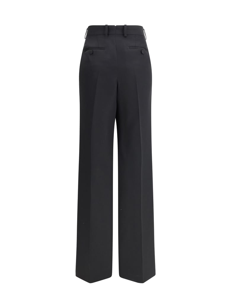 tailored pants double pleats black wool by Selfnex