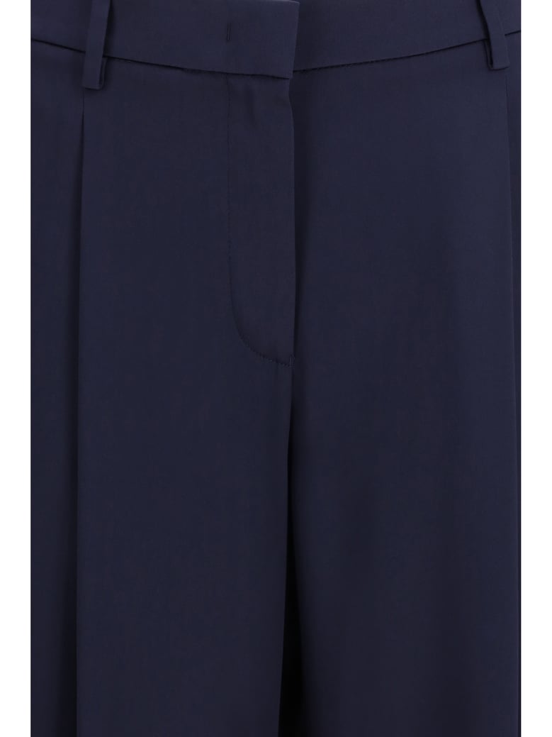pleated silk pants blue lapis by Selfnex