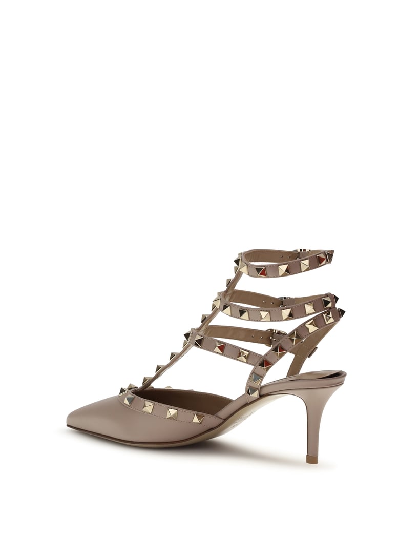 sandals ankle-strap rockstud powder pink by Selfnex