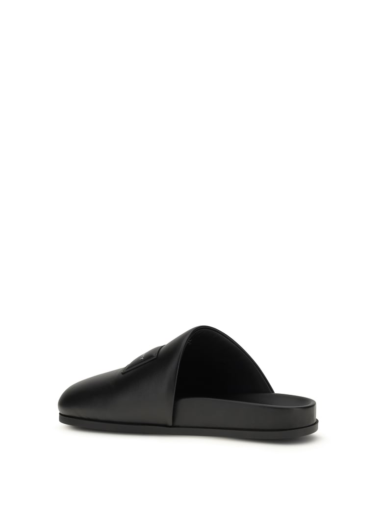 leather mules black by Selfnex