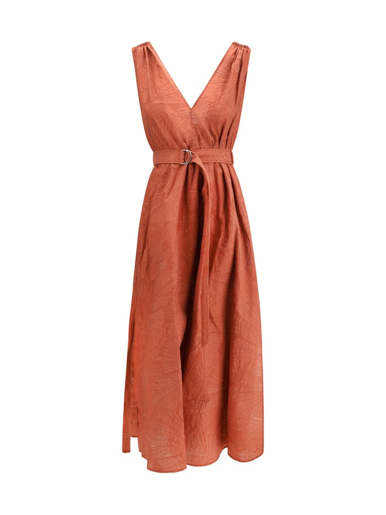 midi dress orange flame by Selfnex