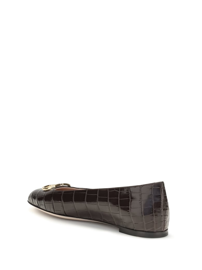 ballerina flats oak brown nappa leather by Selfnex