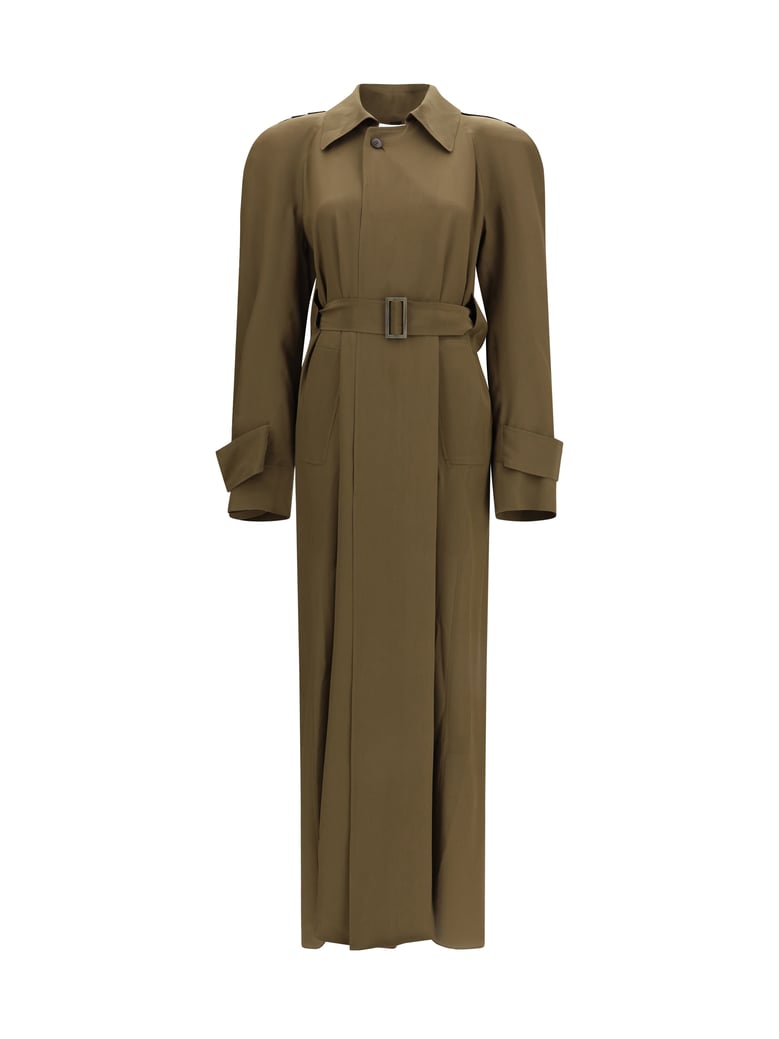 trench coat silk olive by Selfnex