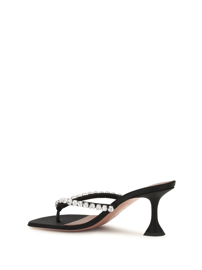 thong sandals gigi black satin by Selfnex