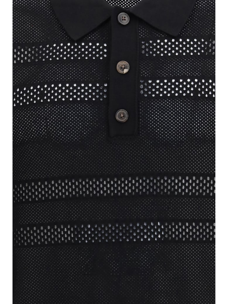 polo shirt mesh black by Selfnex