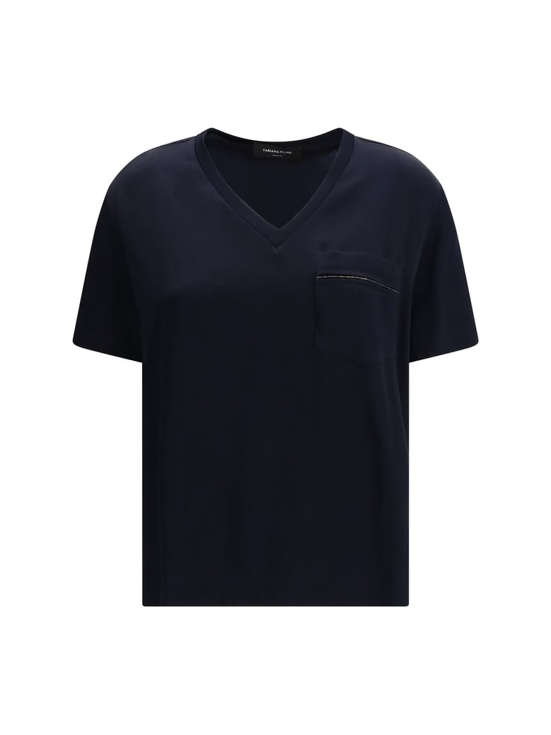 t-shirt v-neck midnight blue by Selfnex