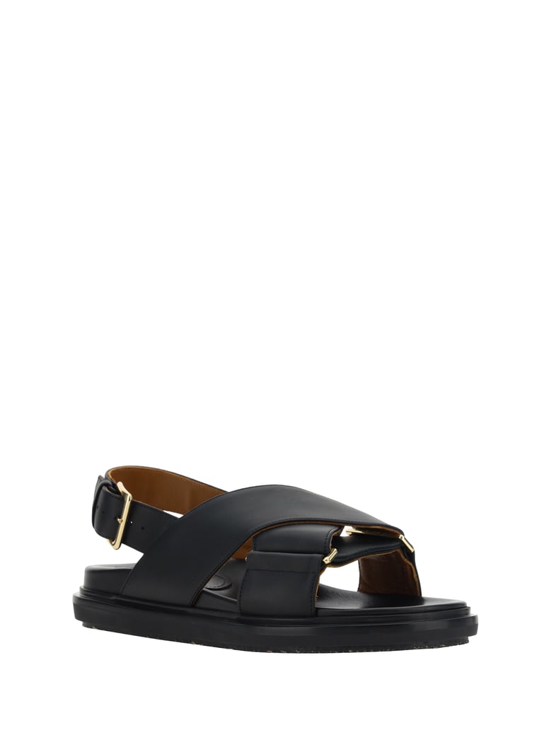 sandals fussbett black calf leather by Selfnex