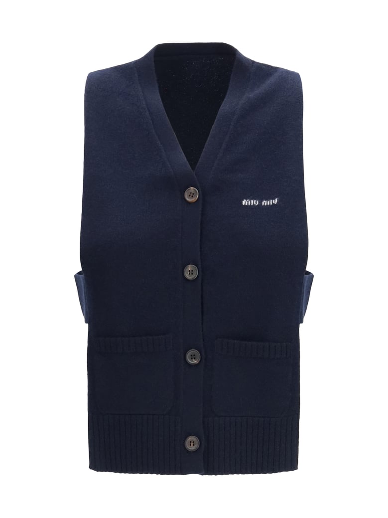 cardigan vest blue cashmere by Selfnex