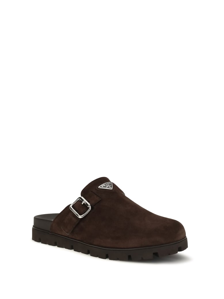 suede mules dark brown by Selfnex