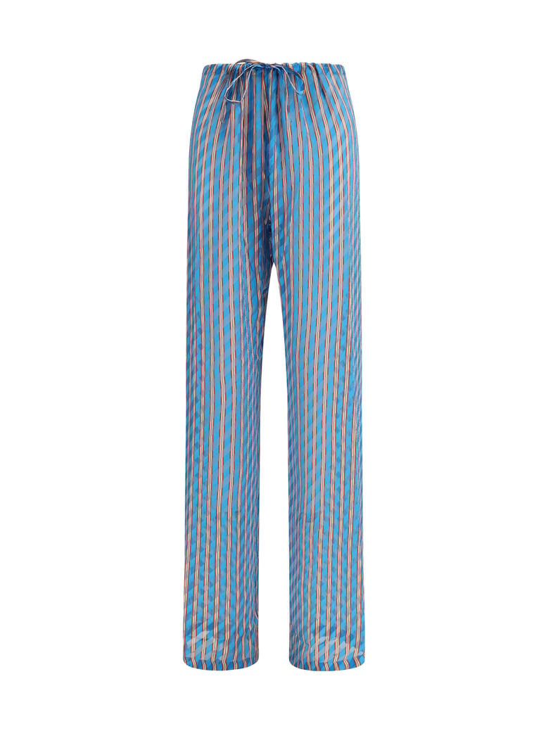 pants striped turquoise by Selfnex