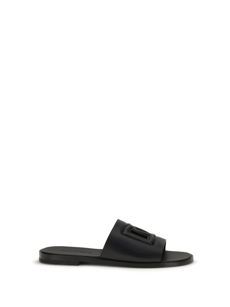 sandals embossed logo black by Selfnex