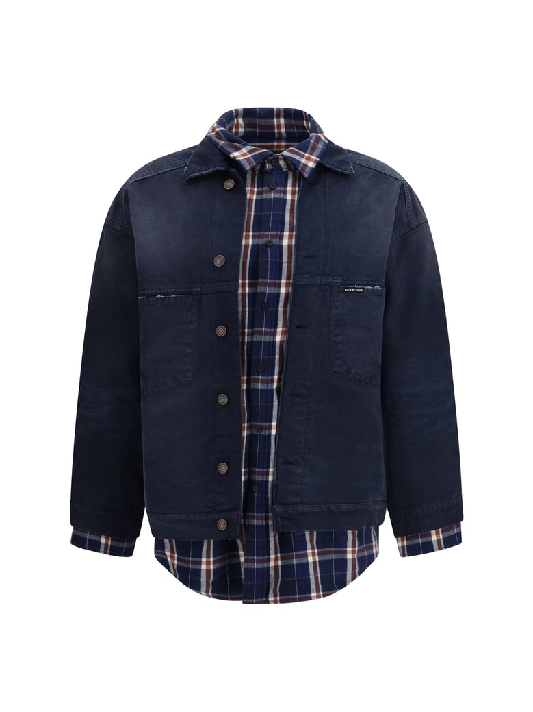 shirt jacket patched navy by Selfnex
