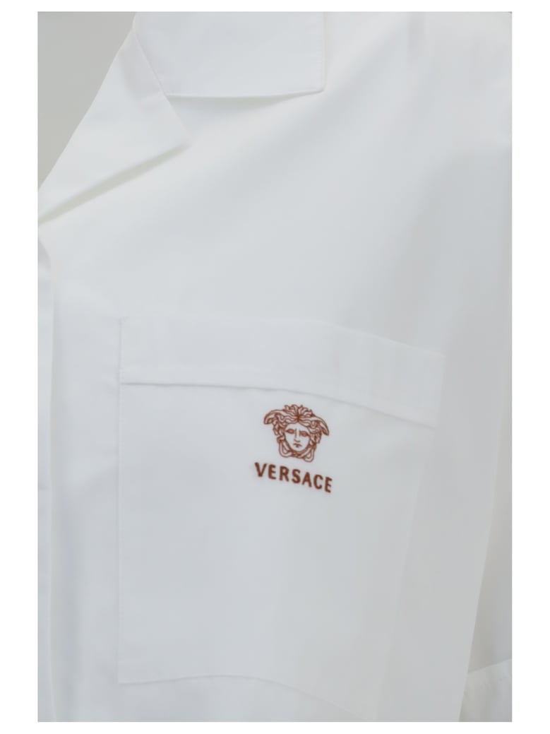 shirt cropped cotton poplin optical white by Selfnex