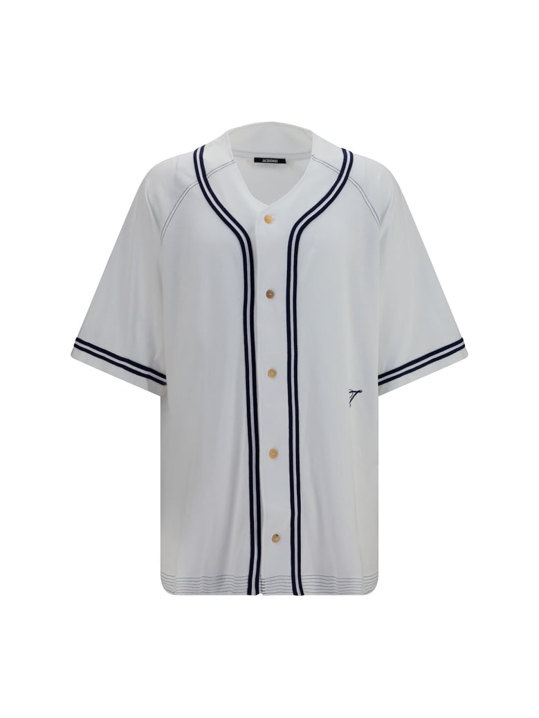 shirt baseball knit white by Selfnex