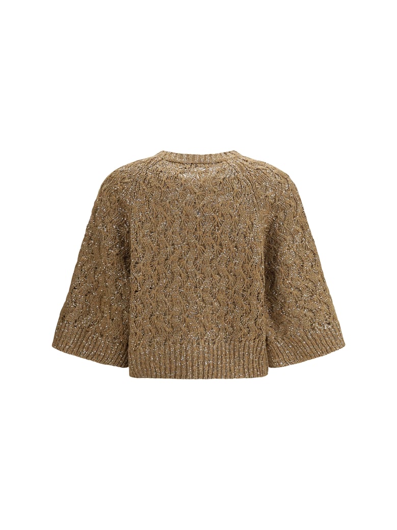 open-knit sweater sesame/camel by Selfnex