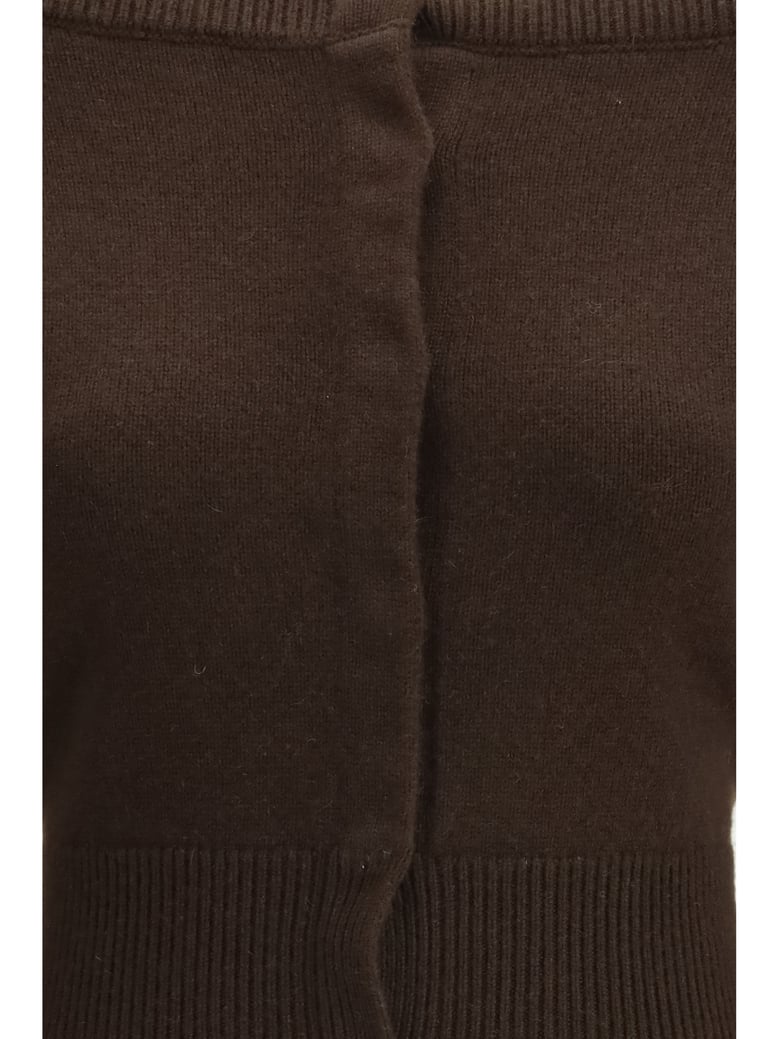 cardigan open-neck cashmere chocolate by Selfnex