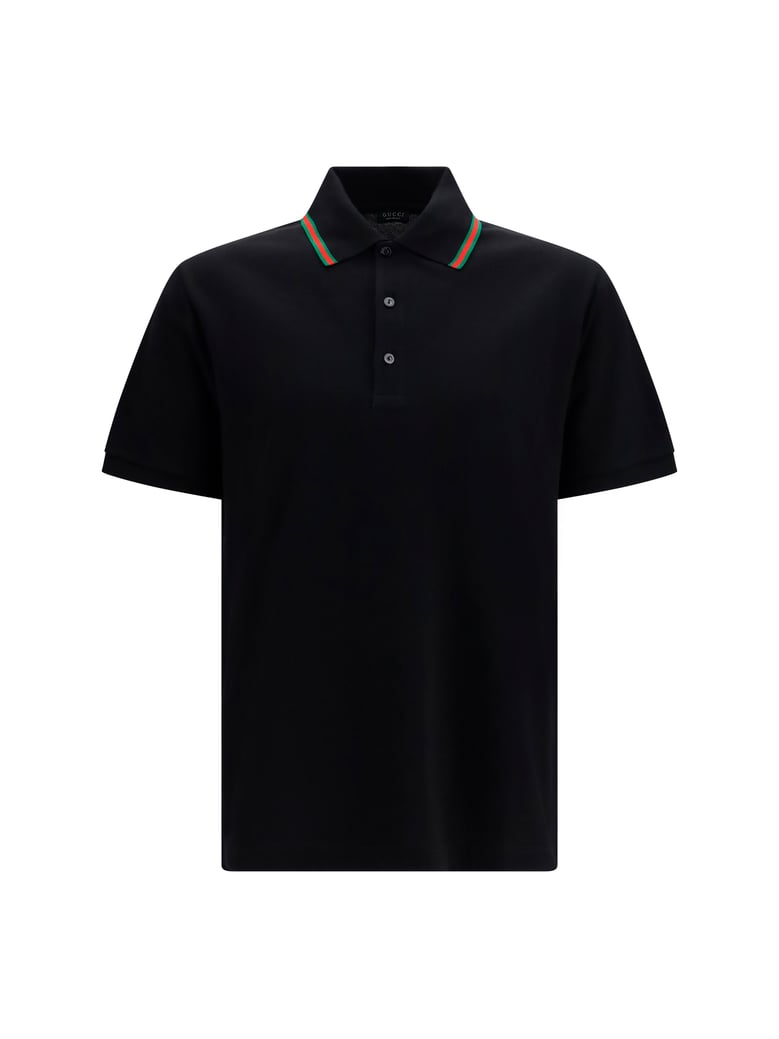 polo shirt cotton piqué black by Selfnex
