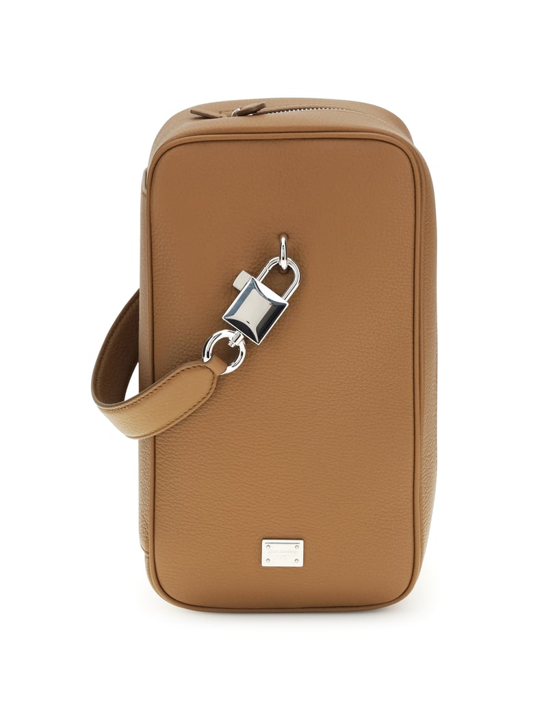 handbag lock caramel leather by Selfnex