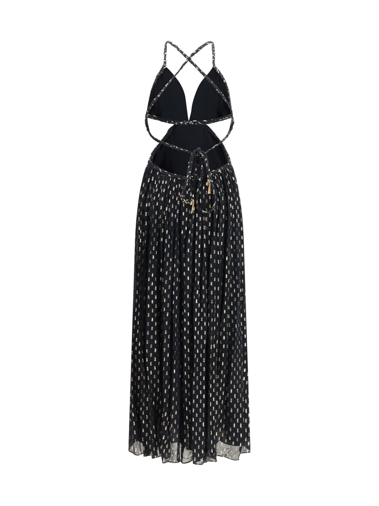 maxi dress daylight braid trim black by Selfnex