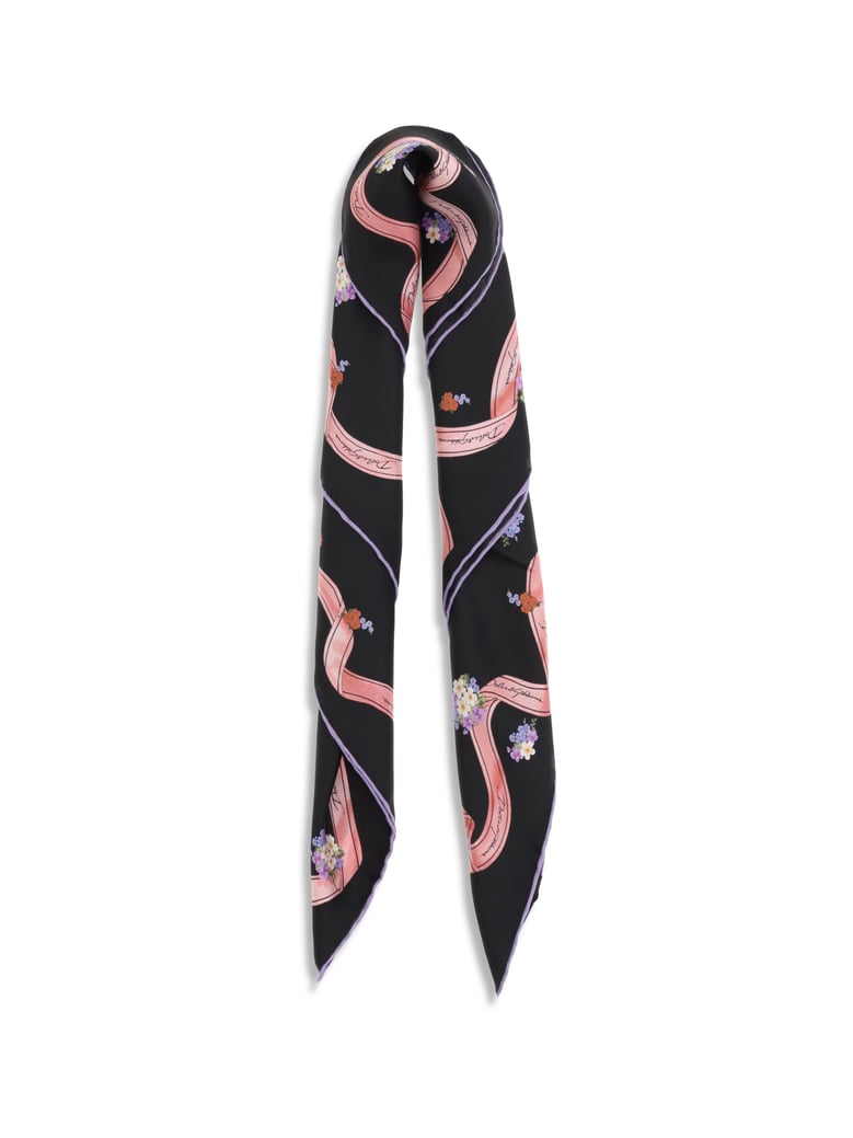 silk scarf fiorellini black by Selfnex