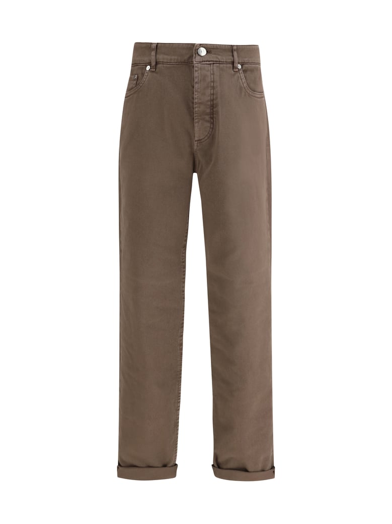 turn-up hem jeans hazelnut by Selfnex