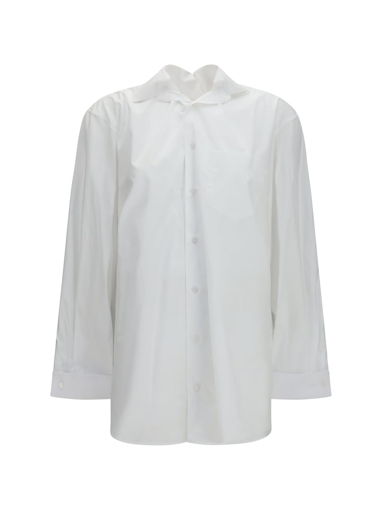 shirt elasticated collar white pinstripes by Selfnex