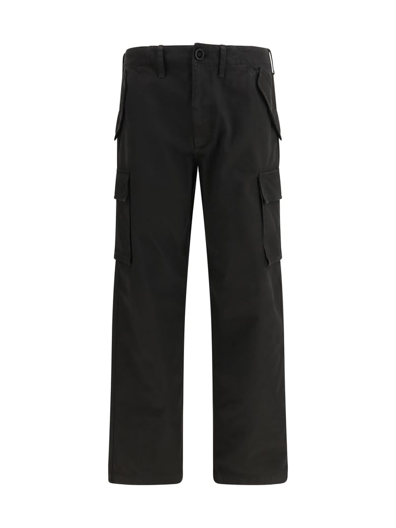 cargo trousers black cotton twill by Selfnex