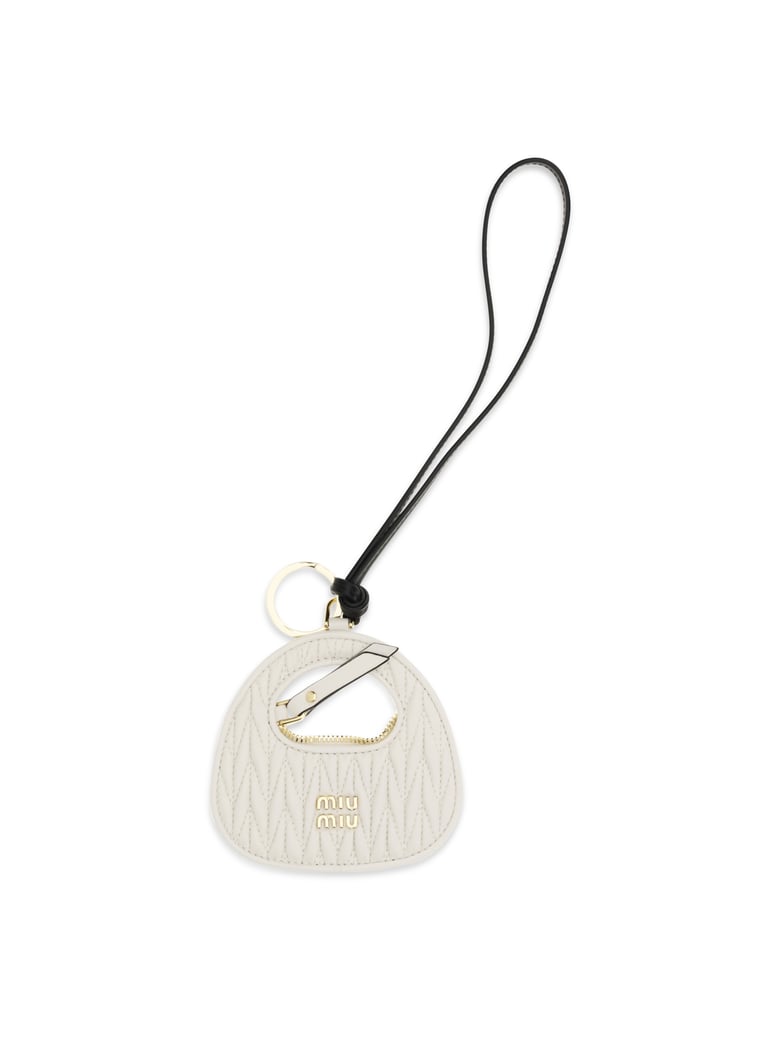 leather keyring wander bag white by Selfnex