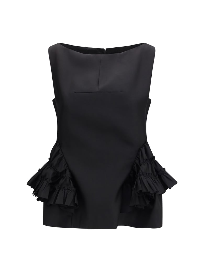 peplum top ruffled black by Selfnex