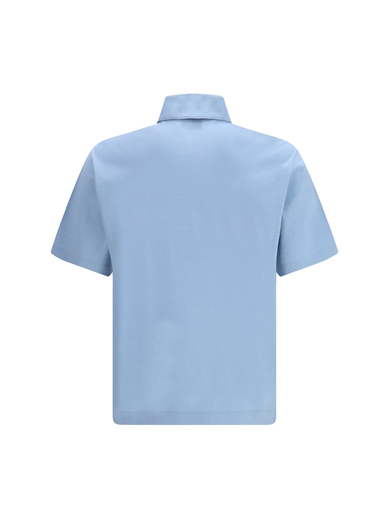 polo shirt washed denim by Selfnex