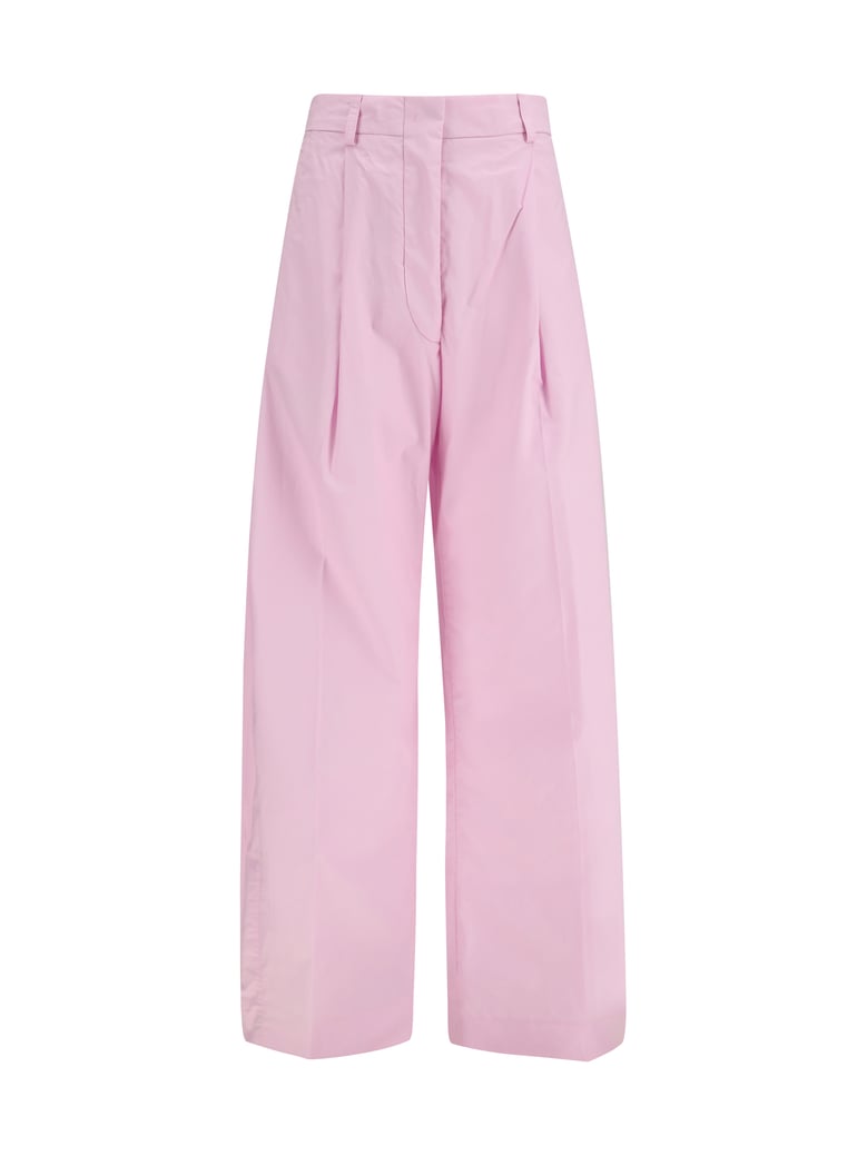 wide-leg cotton pants pink by Selfnex