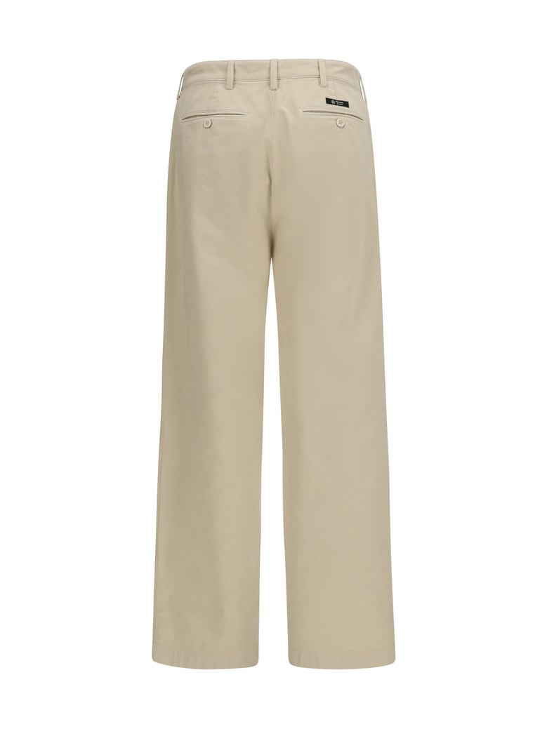 pants straight-leg cotton sand by Selfnex