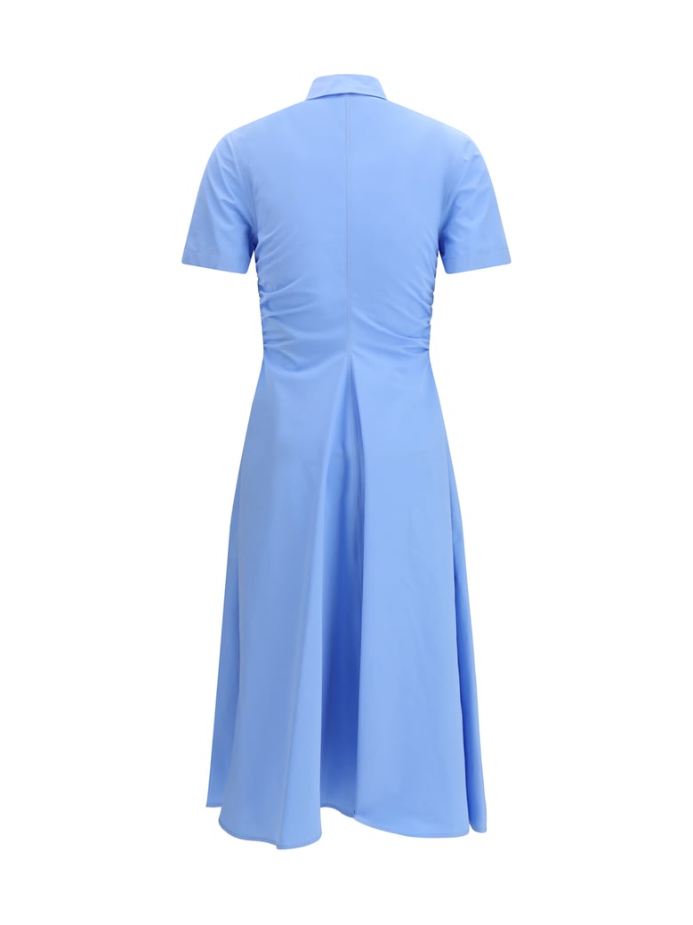dress midi shirt sky blue cotton by Selfnex