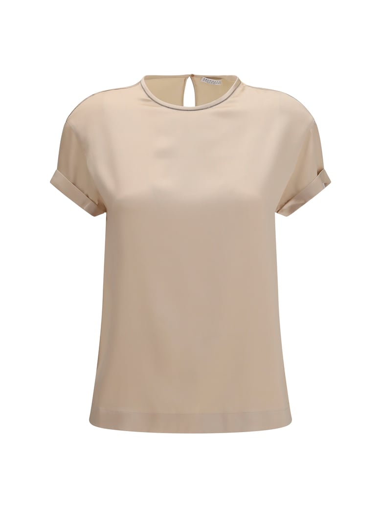 silk blouse with monili chain by Selfnex