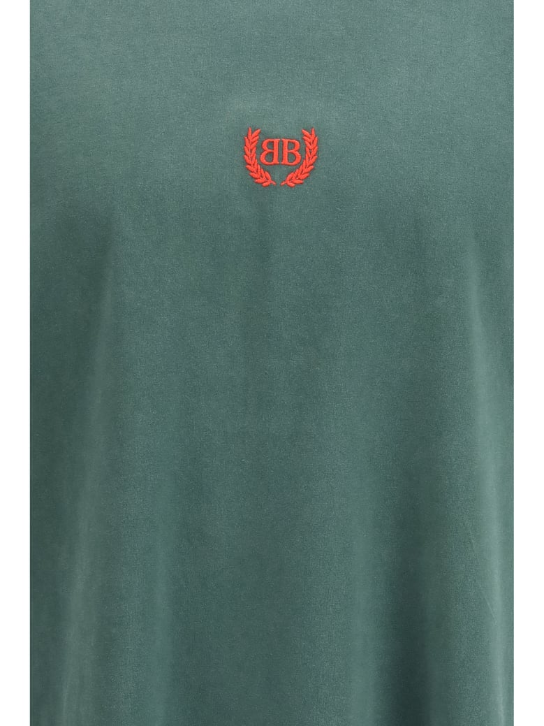 t-shirt embroidered logo dark green/red by Selfnex