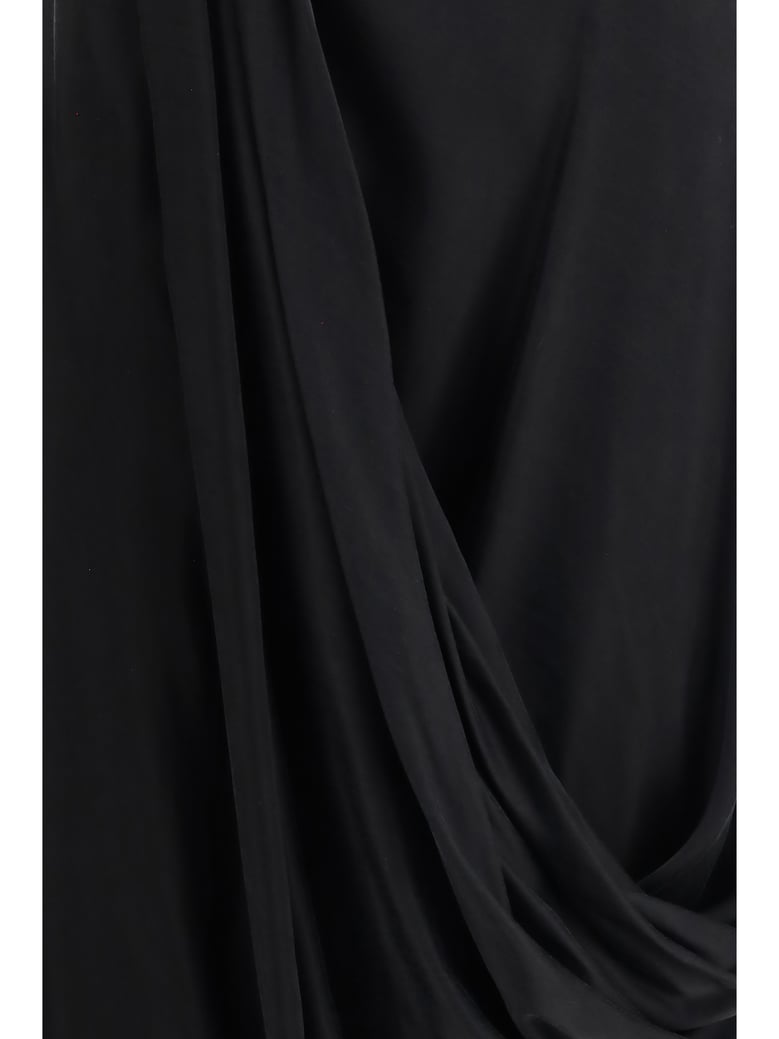 midi skirt asymmetric cupro black by Selfnex