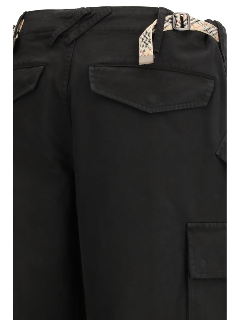 cargo trousers black cotton twill by Selfnex