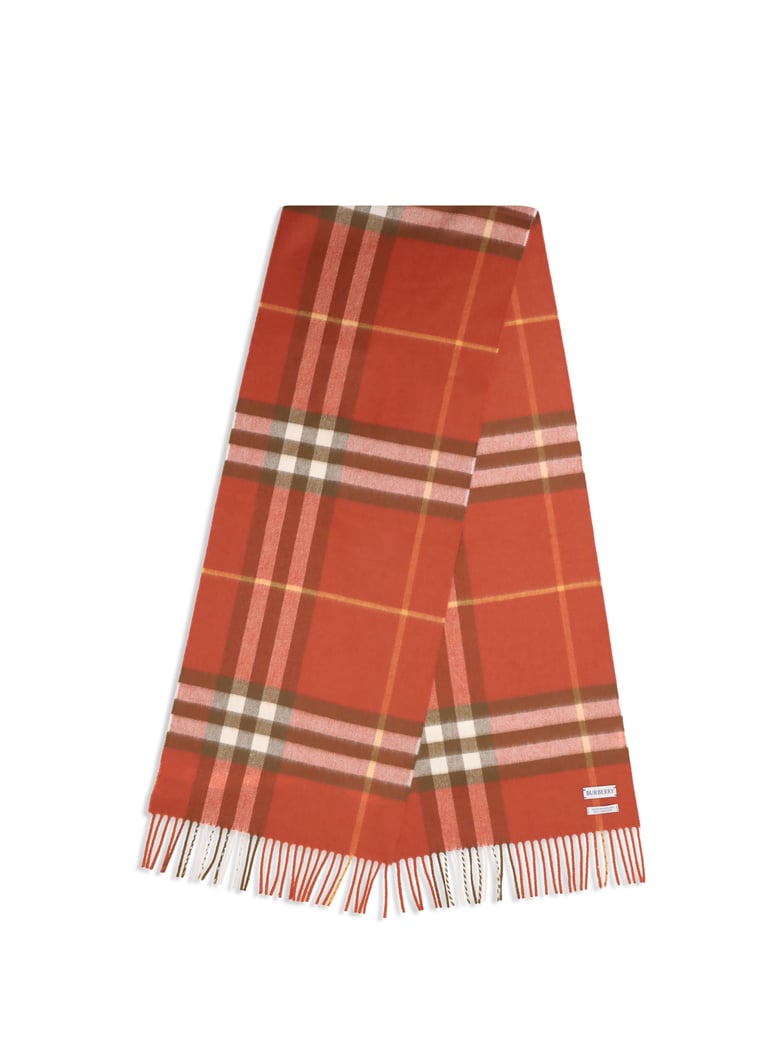 scarf cashmere check roux red by Selfnex