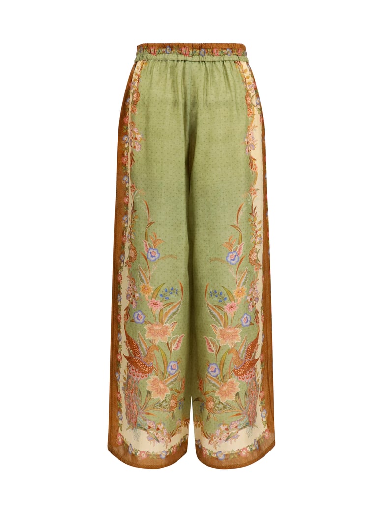 relaxed silk pants indra khaki by Selfnex