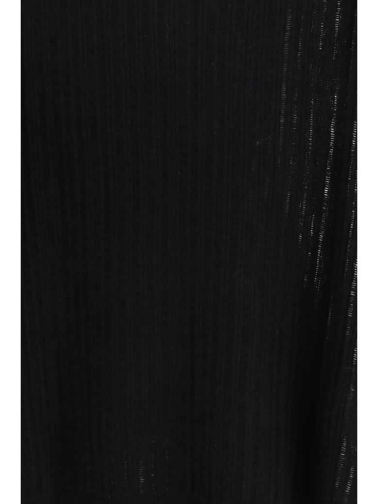 crew-neck rib-knit sweater black by Selfnex