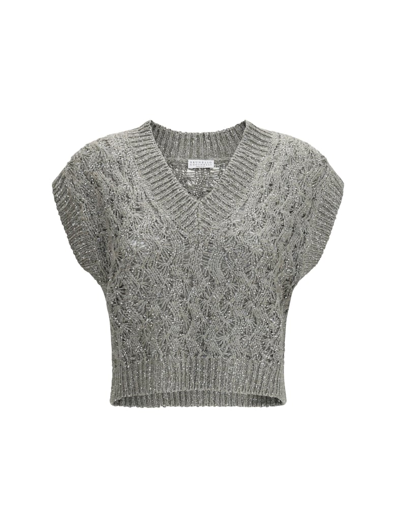 vest silk-blend sequined rosemary by Selfnex