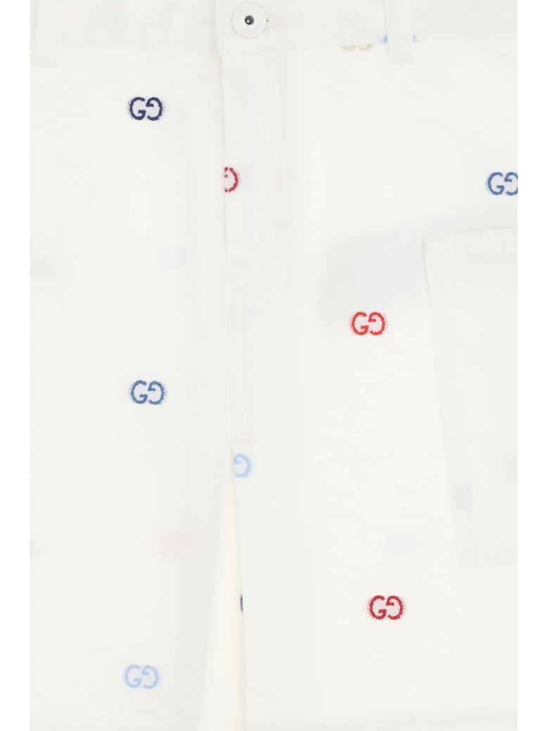 skirt gg cotton denim jacquard white/multicolour by Selfnex
