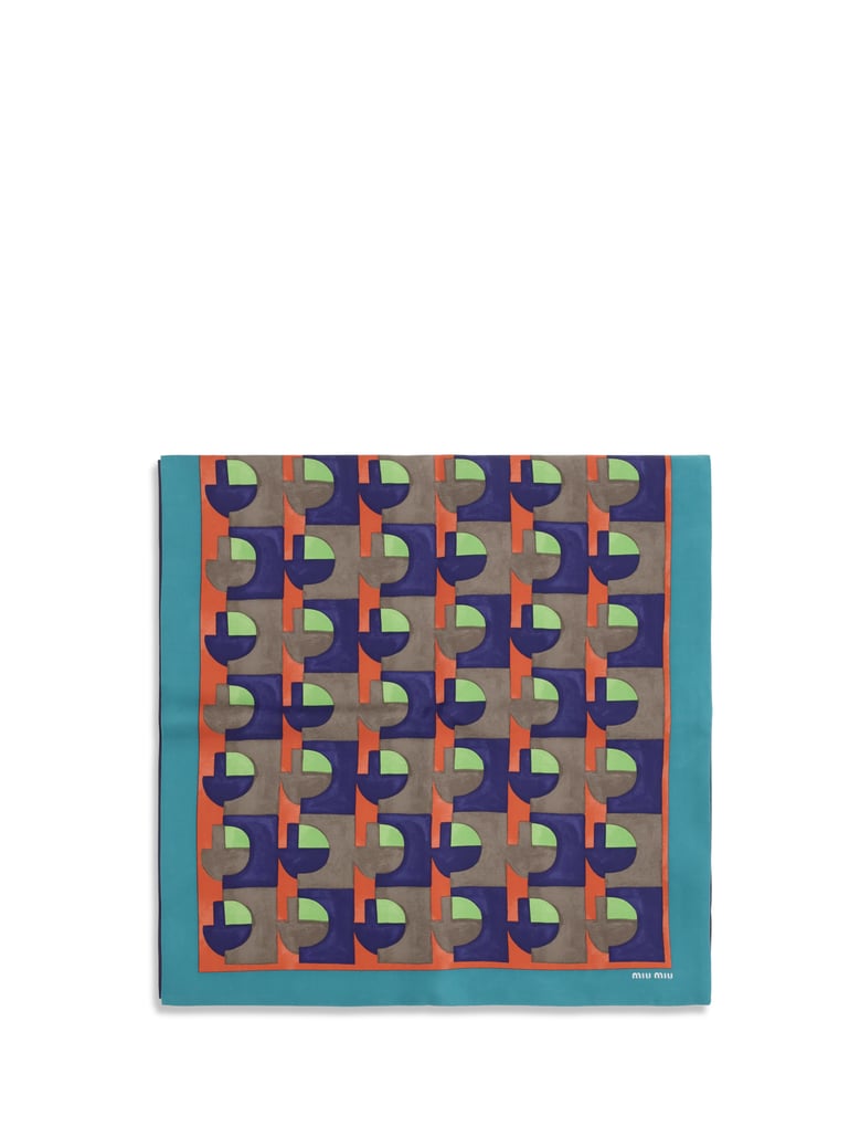 scarf geometric print silk by Selfnex